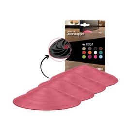 Doornado Strong Rubber Door Stopper - Door Holder No Drilling - For All Types of Doors and Floors - 118 x 25 mm - Design Price - Pink