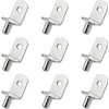 L-Shaped Support Shelf Bracket Pegs with Hole, Polished Nickel Steel