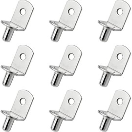 L-Shaped Support Shelf Bracket Pegs with Hole, Polished Nickel Steel Shelf Support Pegs for Kitchen & Bookcase x 20 (6cm)