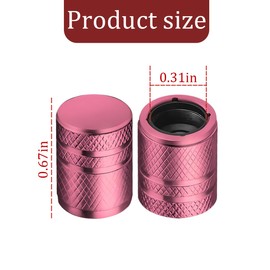 Osilly Car Tire Valve Stem Caps, 6PCS Aluminum Corrosion Resistant Wheel Air Pressure Stem Cover Set with Plastic Liner, Dustproof Auto Tyre Accessories, Universal for Truck, Motorcycle, SUV (Pink)