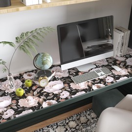 Laatse Vintage Floral Wallpaper Peel and Stick Boho Wallpaper 17.5" x 118" Modern Flowers Contact Paper Vinyl Self Adhesive Waterproof Large Dark Floral Wall Paper for Bedroom Walls Countertop