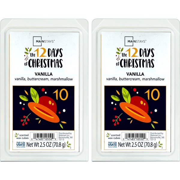 Mainstays 12 Days of Christmas Scented Wax Cubes 2.5oz 2-Pack
