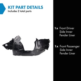 TRQ TRQ Front Inner Fender Liner Set Compatible with 2007-2012 Nissan Versa NI1248114 NI1249114