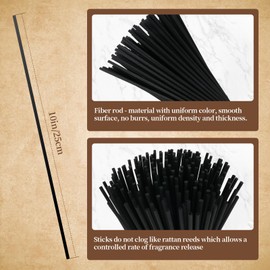 Generic 130pcs Reed Diffuser Sticks - 10 Inch Black Fiber Reed Sticks, Diffuser Refills, Suitable for Essential Oil Aromas