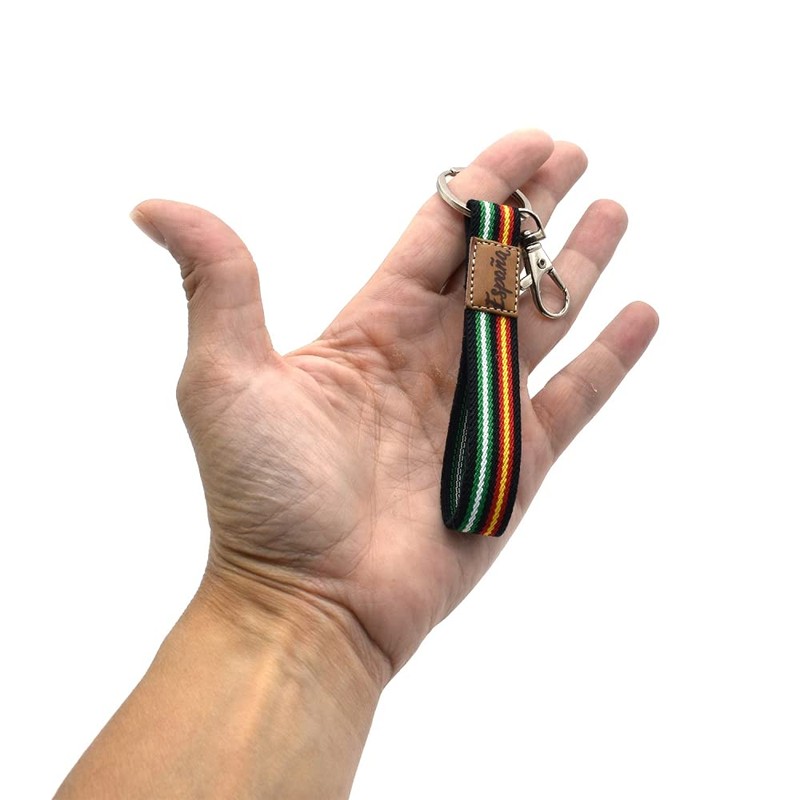 BDM Andalusian Keyring Original Black Fabric Flag of Spain Leather