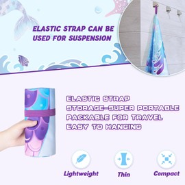 WERNNSAI Mermaid Kids Beach Towel for Girls, 76 X 150 cm Double-Sided Towel for Kid, Kids Beach Pool Bath Bathroom Swim Towel, Quick Dry Ultra Absorbent Super Soft Beach Blanket Towel