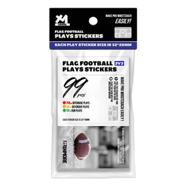 Inwerk 1NMORE Flag Football Wristbands Playbook, 99pcs Play Stickers for Youth Football Wrist Coach, Quick DIY Wristband for Coach & Quarterback (QB) Players, 5v5 (Playbook)
