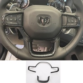 CosodSupp for Carbon Fiber Steering Wheel Trim Accessories for 2019-2024 Ram 1500 2500 3500