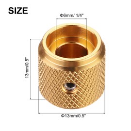 QUARKZMAN Guitar Knobs Metal, Volume Tone Control Dome Knobs, 6 mm x 13 mm Potentiometer Knobs with Set Screw for Electric Guitar Bass, Gold