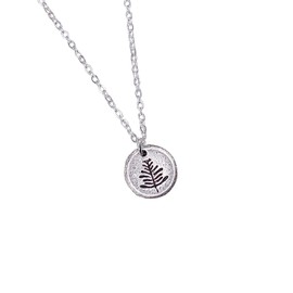 Tiny Pine Tree Thumbprint Pendant Necklace, Forest (Silver Tone) Miss Fit Boutique