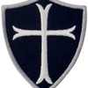 EmbTao Knights Templar Cross Shield Military Embroidered Patch Velcro White