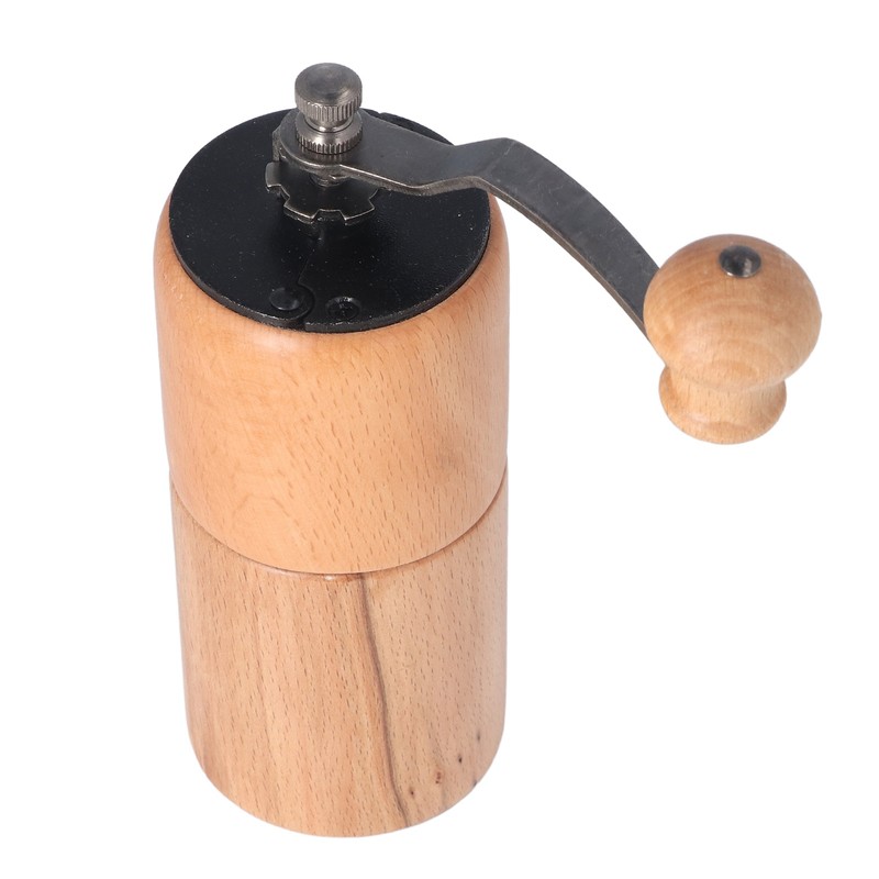 Manual Coffee Grinder Adjustable Coarseness Quiet Portable Wooden Hand Crank