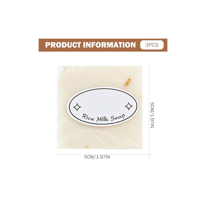 Barra Jabón Arroz 3pcs 65g Limpiador Antiácaros Exfoliante Natural Cuerpo