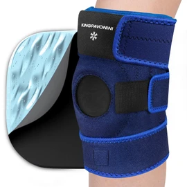 KingPavonini Icing Supporter, Adjustable Knee, For Cold and Hot Use, 360° Fit, Reusable, Cover, Washable, Sports, Cooling Gel for Adults and Kids (DuckBlue)