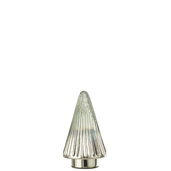 J-Line Grooved Glass Christmas Tree Silver/Trans Small
