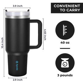 Adventure-Ready 40 oz Insulated Stainless Steel Tumbler – Built for The Outdoors! (Black)