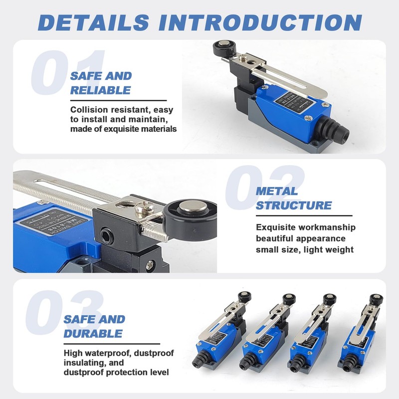 4 Pieces Limit Switch, Adjustable Roller Arm, Adjustable Limit Switch