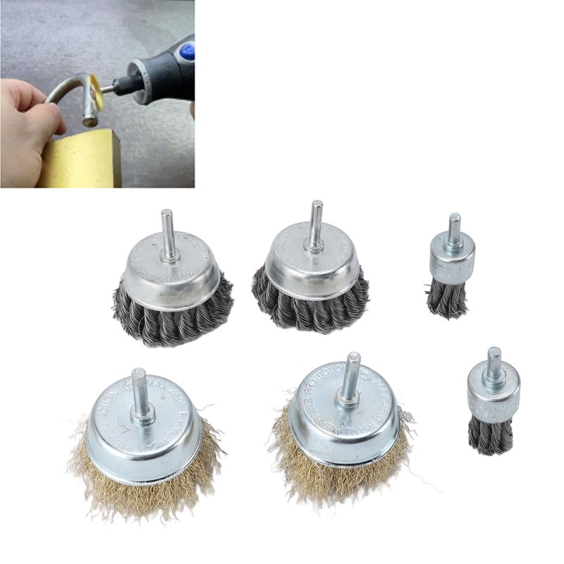 6 Pcs Drill Wire Brush Multi Functional Wire Cup Brush