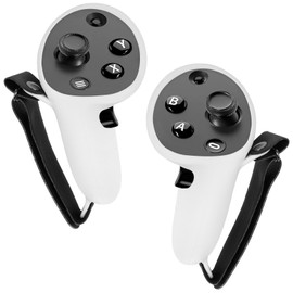 Geekria VR Silicon Controller Cover kompatibel mit Meta Q Pro, Anti-Power-Griff-Hülsenspielzubehör, einstellbares Handgelenk Knöchel (grau, 1 Paar)