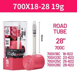 RideNow 2PCS Lightweight 700C Bike Inner Tube 19g Road Bicycle Tire 28'' 700 x 18-28 TPU Tire 45/65/85mm Length French Valve Super Bike Light Tube for Dics Brake Bike