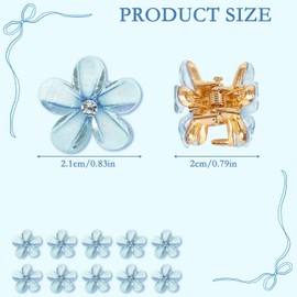 10 kleine Haarspangen, Mini-Blumen-Haarspangen, kleine Blumen-Haarspangen, rutschfest, blau, Haarspangen für Mädchen und Frauen, für den Alltag, Party, Hochzeit, Frisuren-Accessoires
