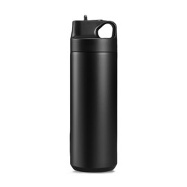 Xanthelle Trinkflasche, Schwarz 500 ml Trinkflasche Edelstahl Mit Strohhalm, Wasserflasche, Water Bottle, Hält Wärme Oder Kälte Lange, BPA-Frei