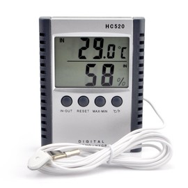 iKKEGOL Digital Indoor Outdoor in/Out Wall Mount Monitor Sensor LCD Temperature Thermometer Hygrometer Humidity Meter with Probe Cable