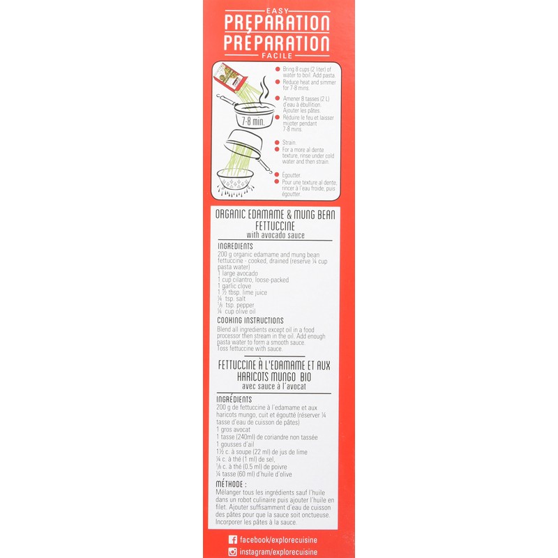 Explore Cuisine Organic Edamame Mung Bean Fettuccine Pasta, 200g