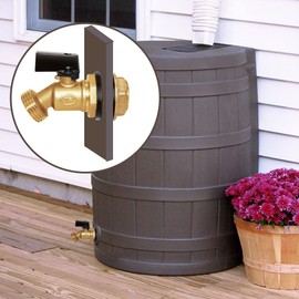Joywayus Brass Water Container/Rain Barrel Spigot 3/4" GHT to 1/2" Male Quarter Turn Ball Valve for Garden Hose Connection