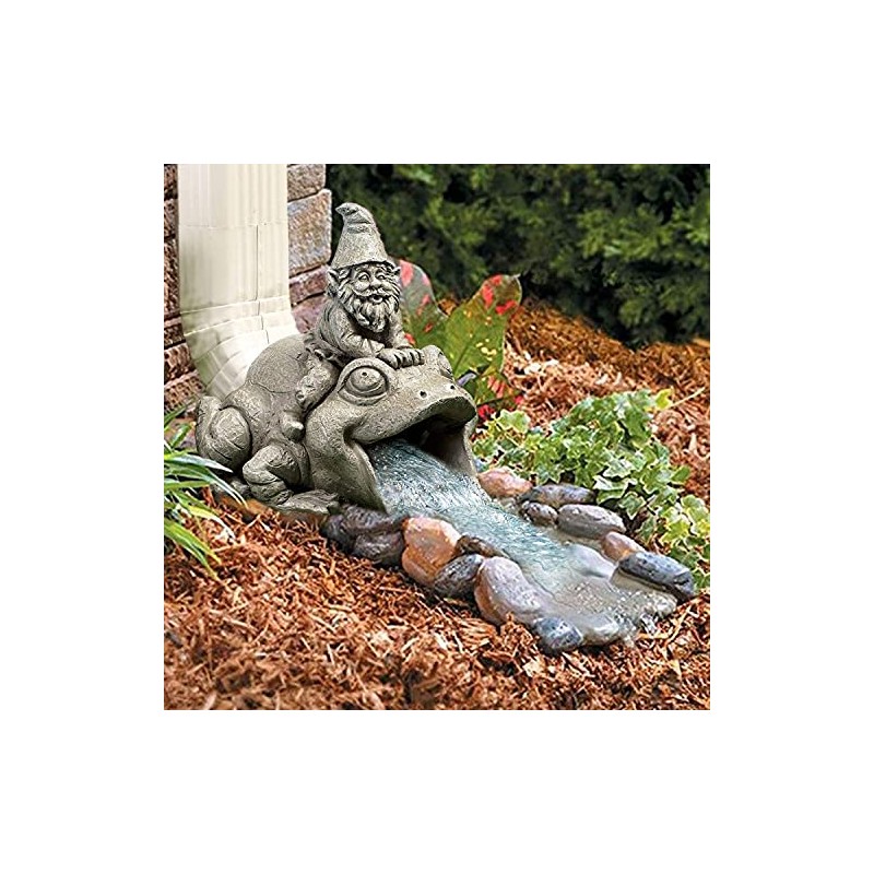 CT DISCOUNT STORE Cute, Playful Cat, Gnome and Frog Downspout
