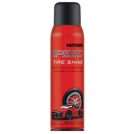 Mothers Speed Tire Shine, 15 oz. Aerosol — Long-Lasting, High-Gloss “Just Dressed” Finish — No Sling, Browning or Run, Fast & Easy Application — Micro-Emulsion Resins, Premium Silicones (16915)