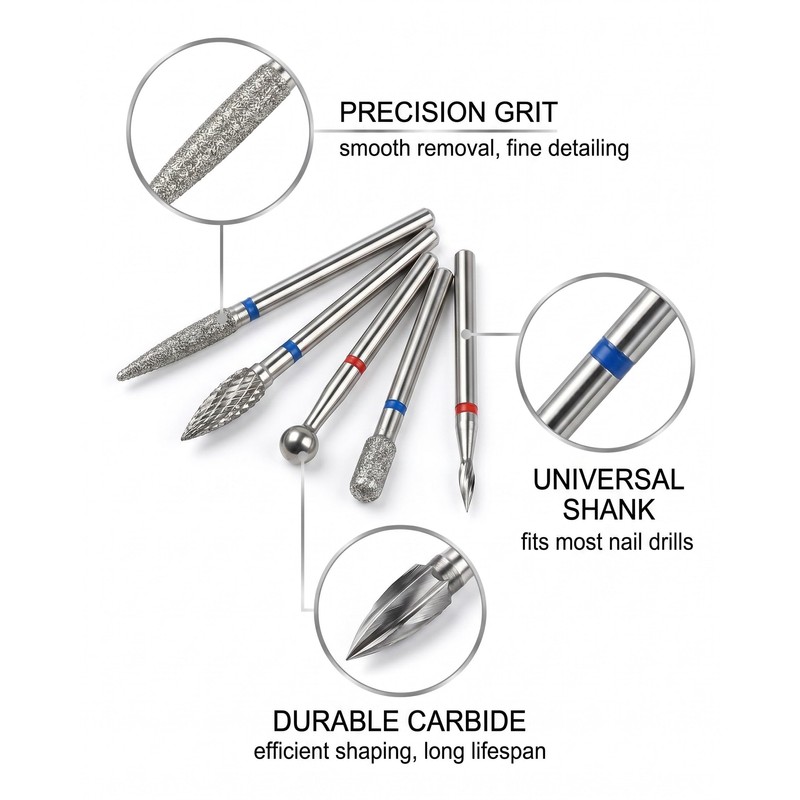 UEAVOID Nail Drill Bits Set 30 Pieces Professional Diamond &