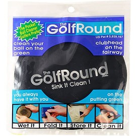 GolfRound Towel Pocket Golf Ball Cleaner - GolfRound Logo (Black)