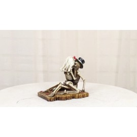 StealStreet (Home) Ebros Love Never Dies Castaway Wedding Skeleton Couple Kissing Statue 3.75"H
