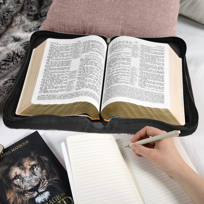 Pink Glitter Bible Cover for Women and Girls - Leather