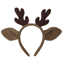 piconesper Reindeer Antler Headband Handmade Cute Christmas Deer Ear Costume Headband for Women and men(Brown)