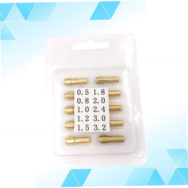 TEHAUX 20pcs Brass Rotary Tool Collet Compatible with Electric Drill
