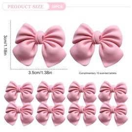 Car Air Freshener Vent Clip, 10PCS Cute Bow Car Vent Clips with 10 Aromatherapy Tablets, 1.4x1.2 Inch Car Vent Accessories, Aesthetic Car Decor for Women Girl Bow Decor Cute Car Accessories Car Vent