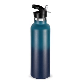 Volhoply Gradient Color Stainless Steel Water Bottles,24 Ounce Vacuum Insulated Double Wall Travel Bottle with Leak-Proof Straw Lid of Handle,Metal Reusable Standard Mouth Flask Thermoses for Hikers