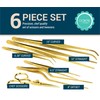 O'Creme Set of Culinary Tweezer Tongs Offset, Straight and Curved,