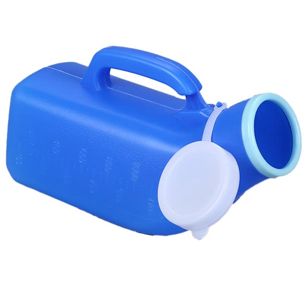 1200ml Capacity Men's Urinal Bottle,Elderly Plastic Urine Collector with Lid,