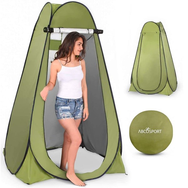 Abco Pop Up Privacy Tent, Changing Tent Pop Up Instant Portable Outdoor Shower Tent Privacy Toilet, Pop Up Changing Tent, Rain Shelter w/Window for Outdoors & Beach Easy Set Up, Foldable w/Carry Bag