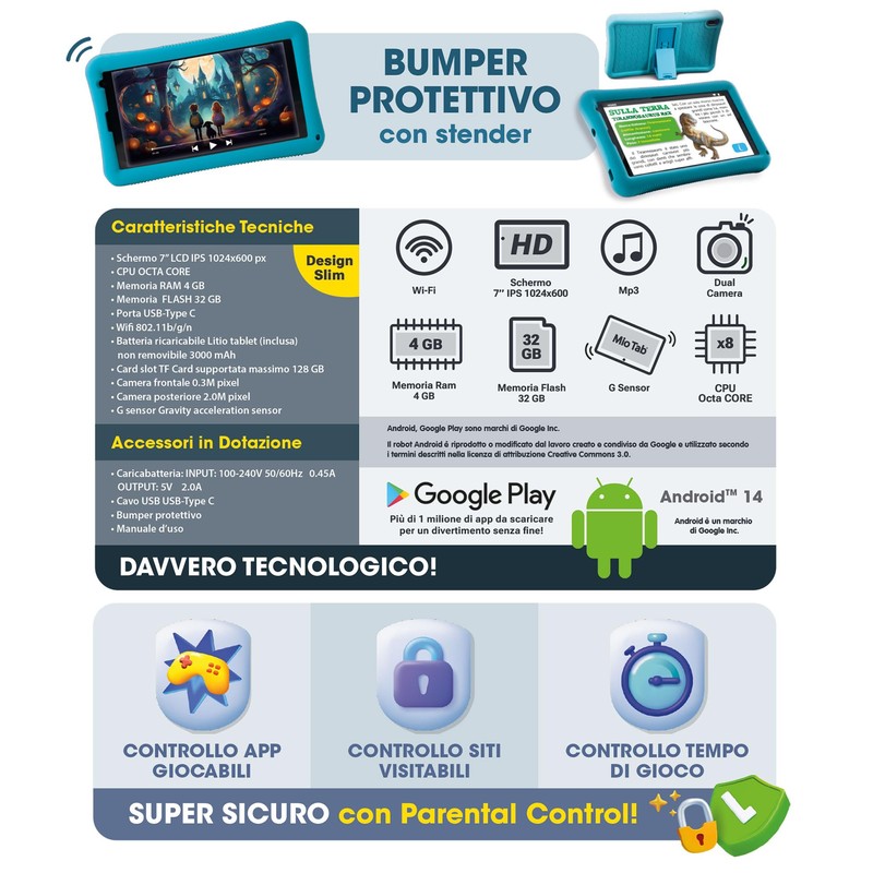 Lisciani Giochi - Hi Tech Educativo L.I.A. Mio Tab 7",