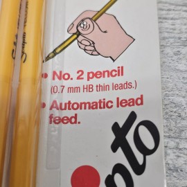 SCRIPTO Vtg Scripto Mechanical Yellow Pencil 0.7mm No.2 P570 2 Pack Lot 6 Pencil Total