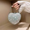 Naimo Womens Heart Bag Rhinestone Evening Bag Handbag Purse for