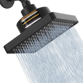 20 Etapas Filtro De Agua Para Regadera, 6"Cabezal de ducha de lluvia de alta presión con filtrado, Agua Para Eliminar Cloro, Impurezas Y Olores, Ideal