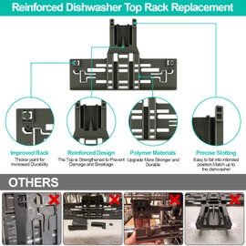 UPGRADED W10546503 Dishwasher Upper Rack Adjuster Compatible with Kitchenaid Whirlpool Dishwasher Parts Upper Rack WPW10546503 Dishwasher Top Rack Adjuster W10195840 Rack Adjuster Replacement