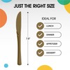 Exquisite Gold Plastic Knives 50 Pcs Gold Knives Disposable Utensils