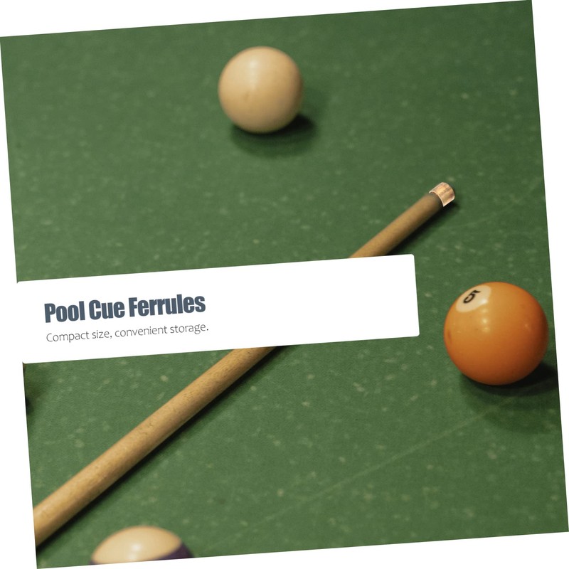 Totority 20Pcs Snooker Copper Hoops Billiard Replacement Ferrules for Pool