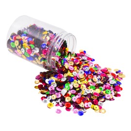 Mandala Crafts 20000 Multi-Colored Sequins for Crafts - 6mm Paillettes Sequins for Sewing - Mixed Sequin Round Spangles with Holes Loose Cup Sequins for Crafting